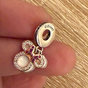 Disney Silver Bracelet Charm with Purple Accents